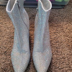 Silver sparkly boots